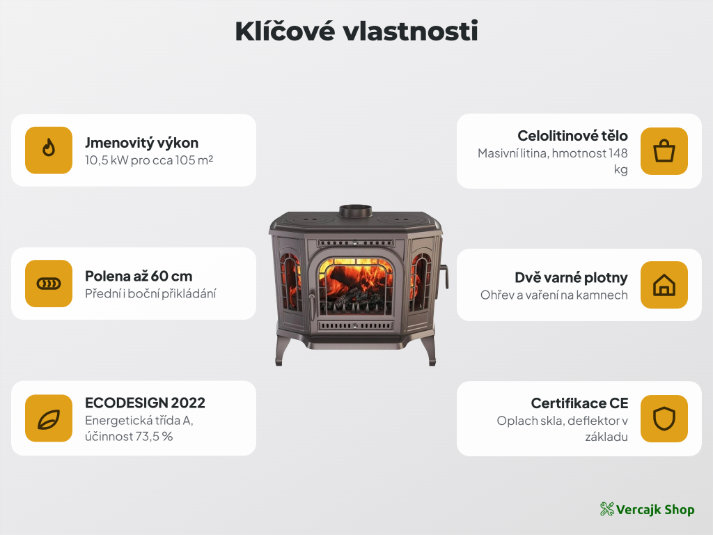 Kamna KAWMET P7 LB s varnými plotnami na chalupě