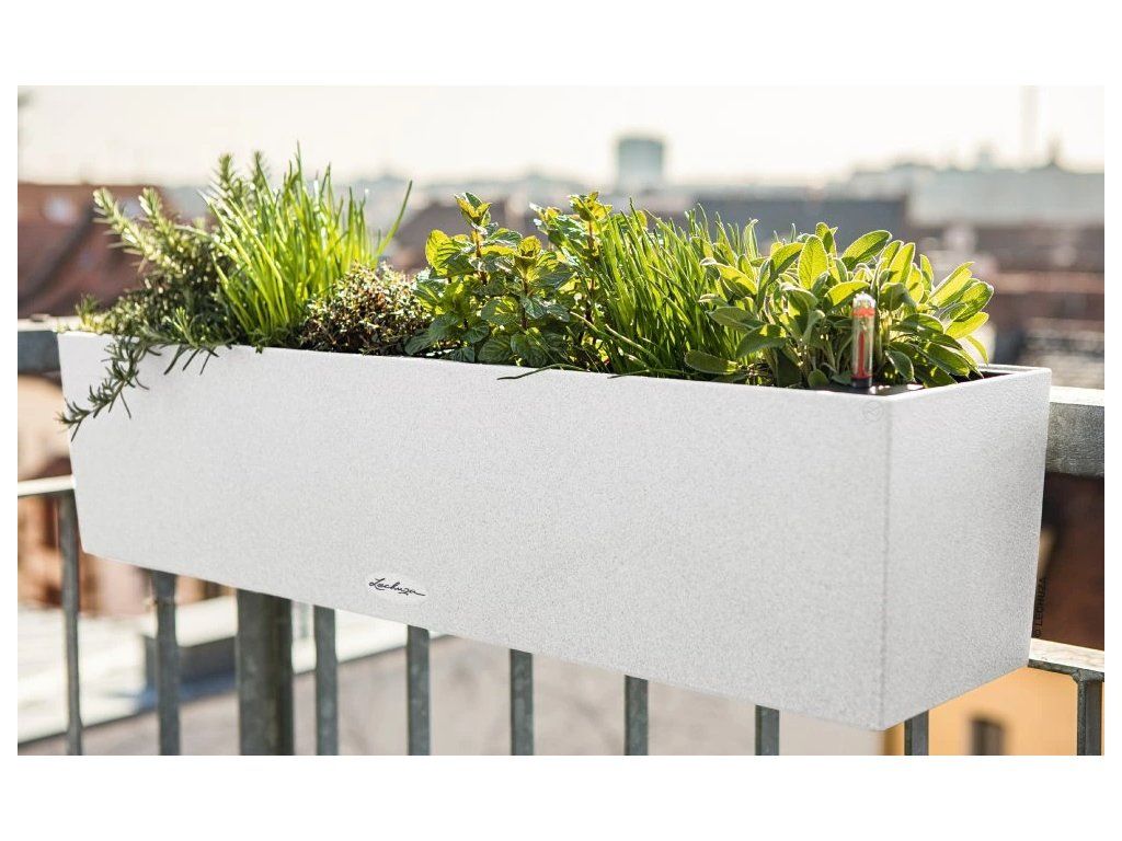 Lechuza Balconera Stone 100 — obsah balení: truhlík, samozavlažovací set, PON substrát