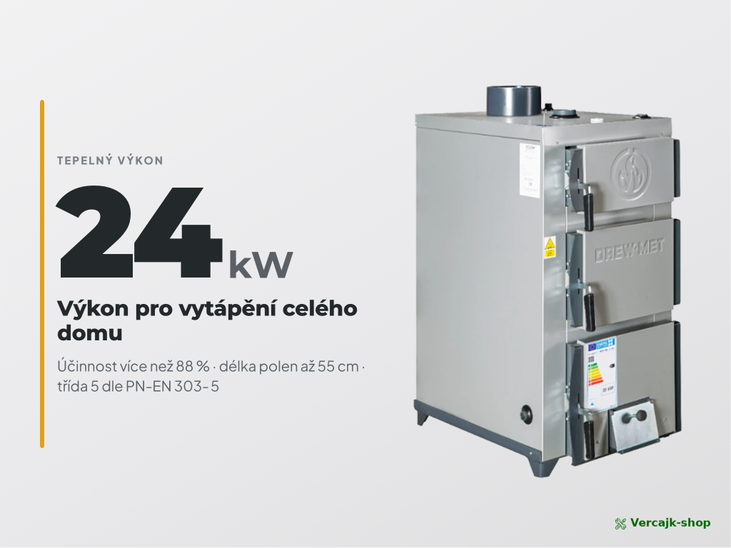 DREX 24 kW — připojení kotle k topné soustavě