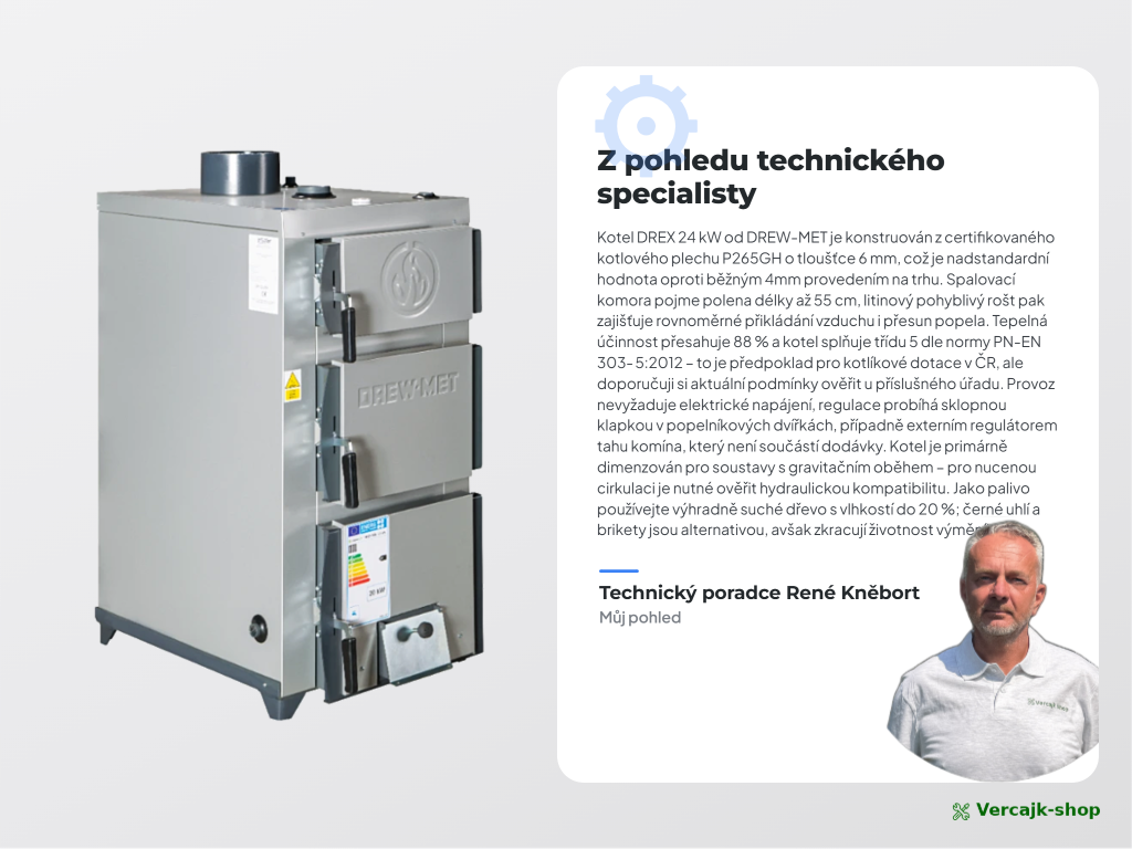 DREX 24 kW — čištění komory a popelníku
