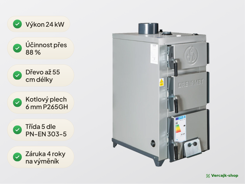 DREX 24 kW — přívod vzduchu a spalovací komora