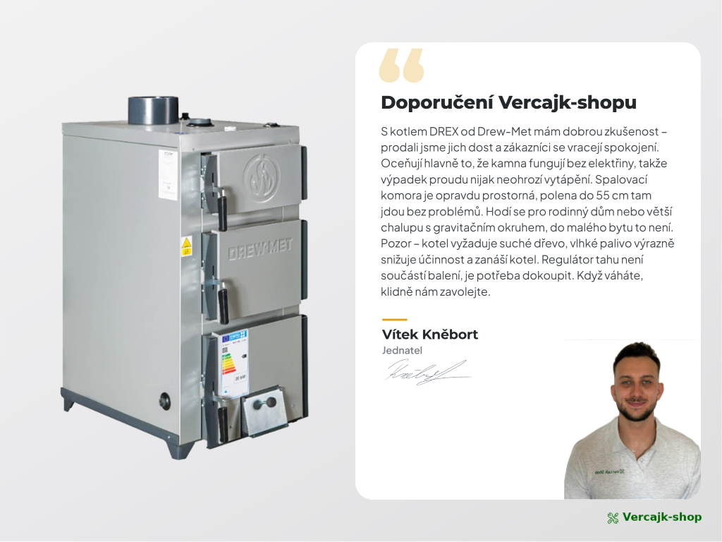 DREX 24 kW — násypná komora pro polena do 55 cm