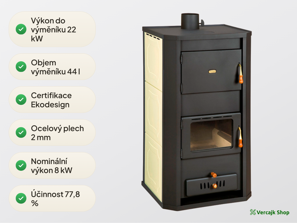 Přední klapka a komínová klapka kamen PRITY WD W29