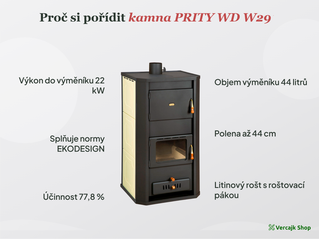 Bezpečné zapojení kamen PRITY WD W29 do topné soustavy