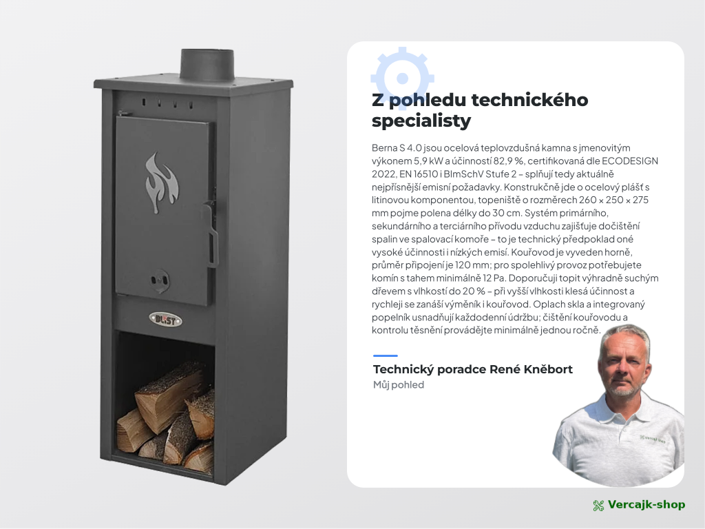 BERNA S 4.0 — čištění skla a popelníku