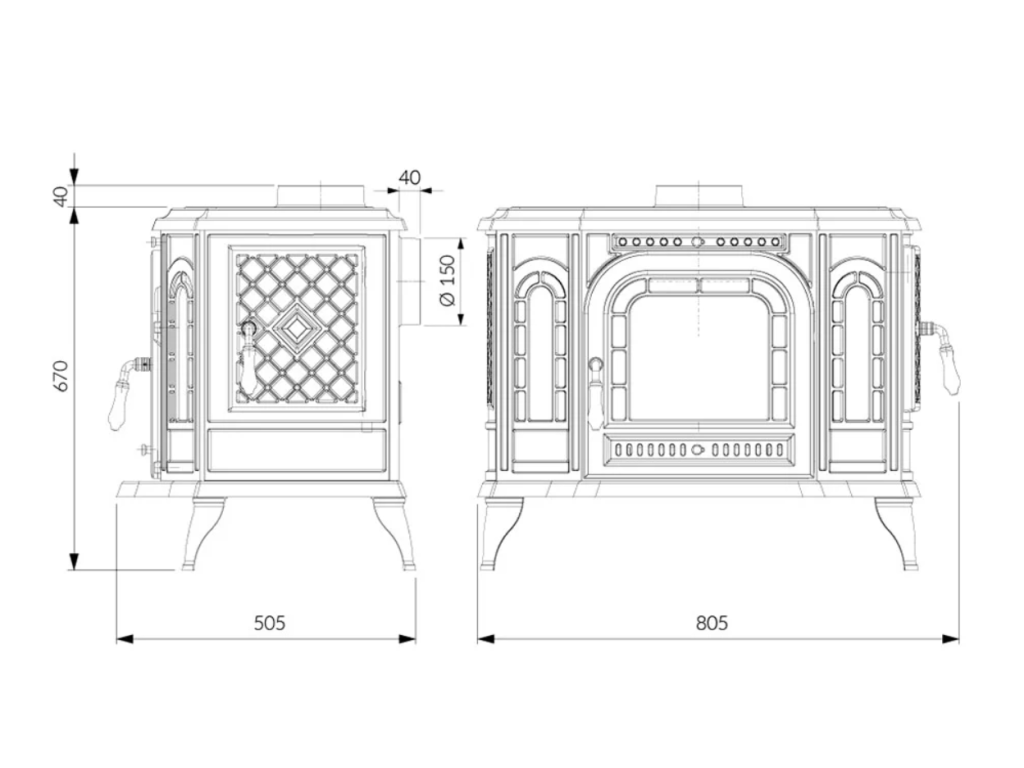 KAWMET P7 PB — horní vývod kouřovodu 150 mm