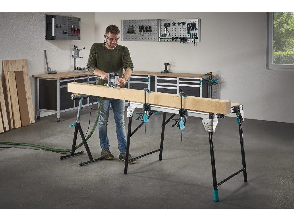 Wolfcraft MASTER WORK 1600 — stůl zabalený v originálním kartonu připravený k odeslání