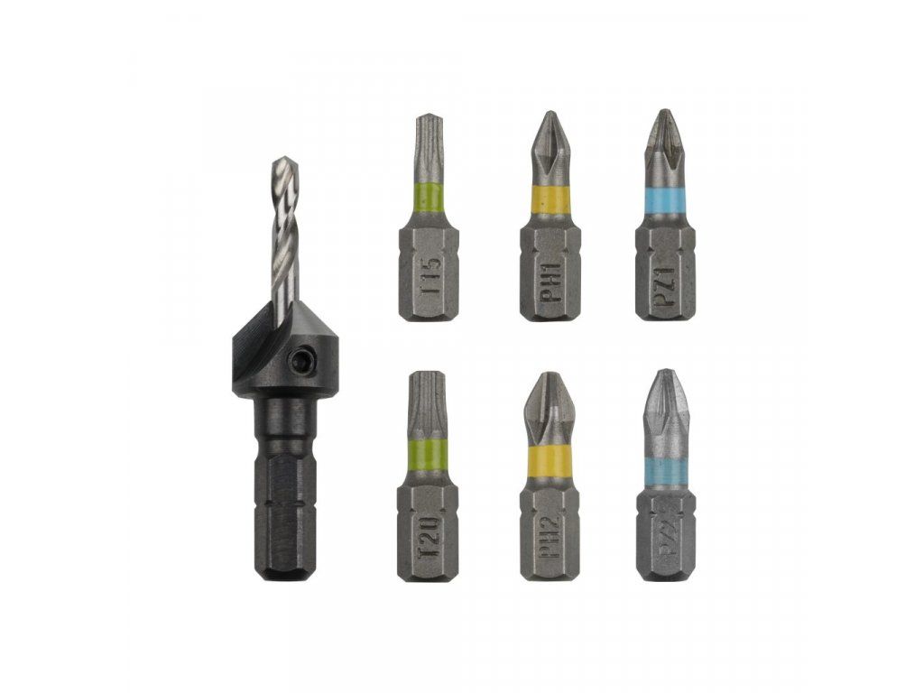 Wolfcraft Flipbit sada pro dřevo 3085000 – předvrták se záhlubníkem a 6 bitů