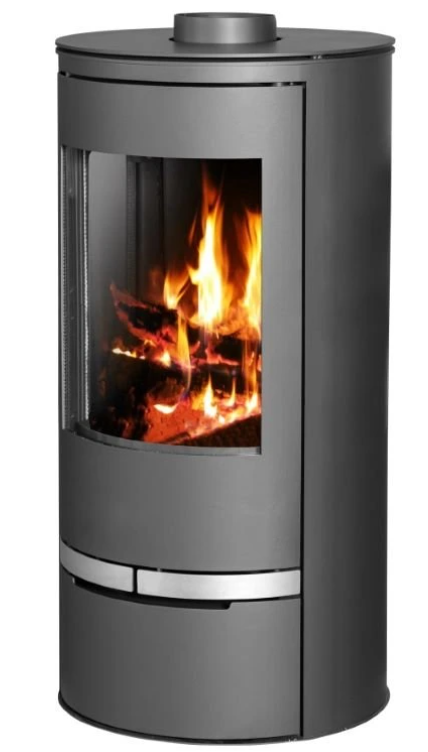 Krbová kamna VICTORIA Orion Vision 7 kW — vysoká ocelová kamna s velkým prosklením, celkový pohled