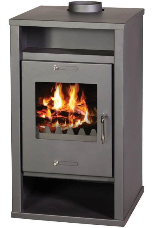 Krbová kamna VICTORIA Deluxe 12 kW v černém provedení — celkový pohled