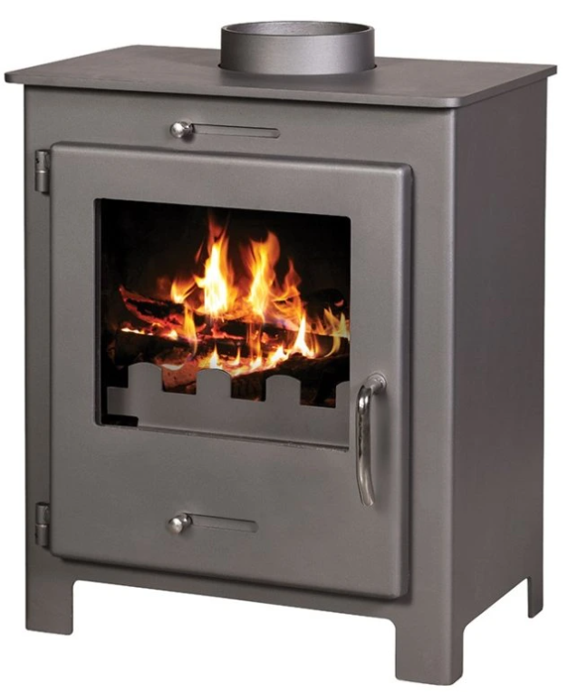Krbová kamna VICTORIA Nero 6 kW v černém provedení — celkový pohled