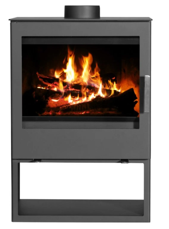 Krbová kamna VICTORIA Modena Vision 10 kW s předním a bočním prosklením — celkový pohled